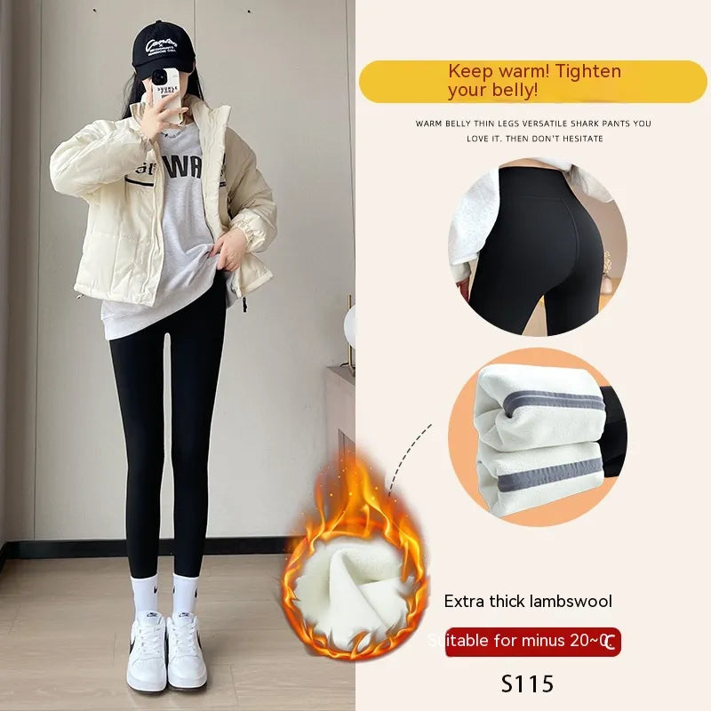 Leggings de Cintura Alta, Forradas a Fleece e Espessas para Levantamento de Quadril para Mulheres