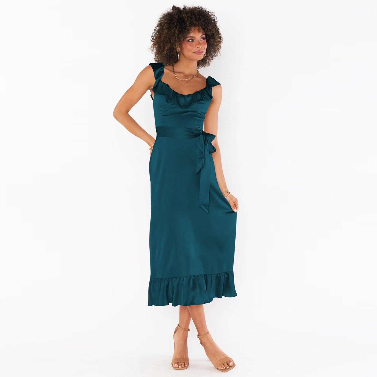 Vestido de Verão com Amarração para Mulheres
