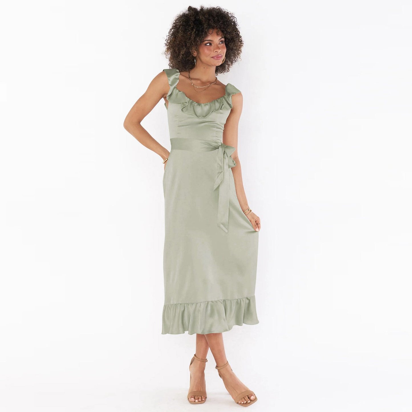 Vestido de Verão com Amarração para Mulheres