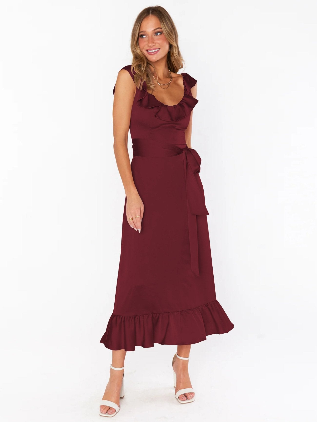 Vestido de Verão com Amarração para Mulheres